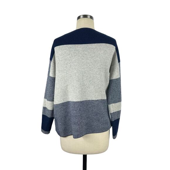 VINCE Blue Intarsia Wool Cashmere Knit Pullover Sweater Women's Size XS - Picture 3 of 7